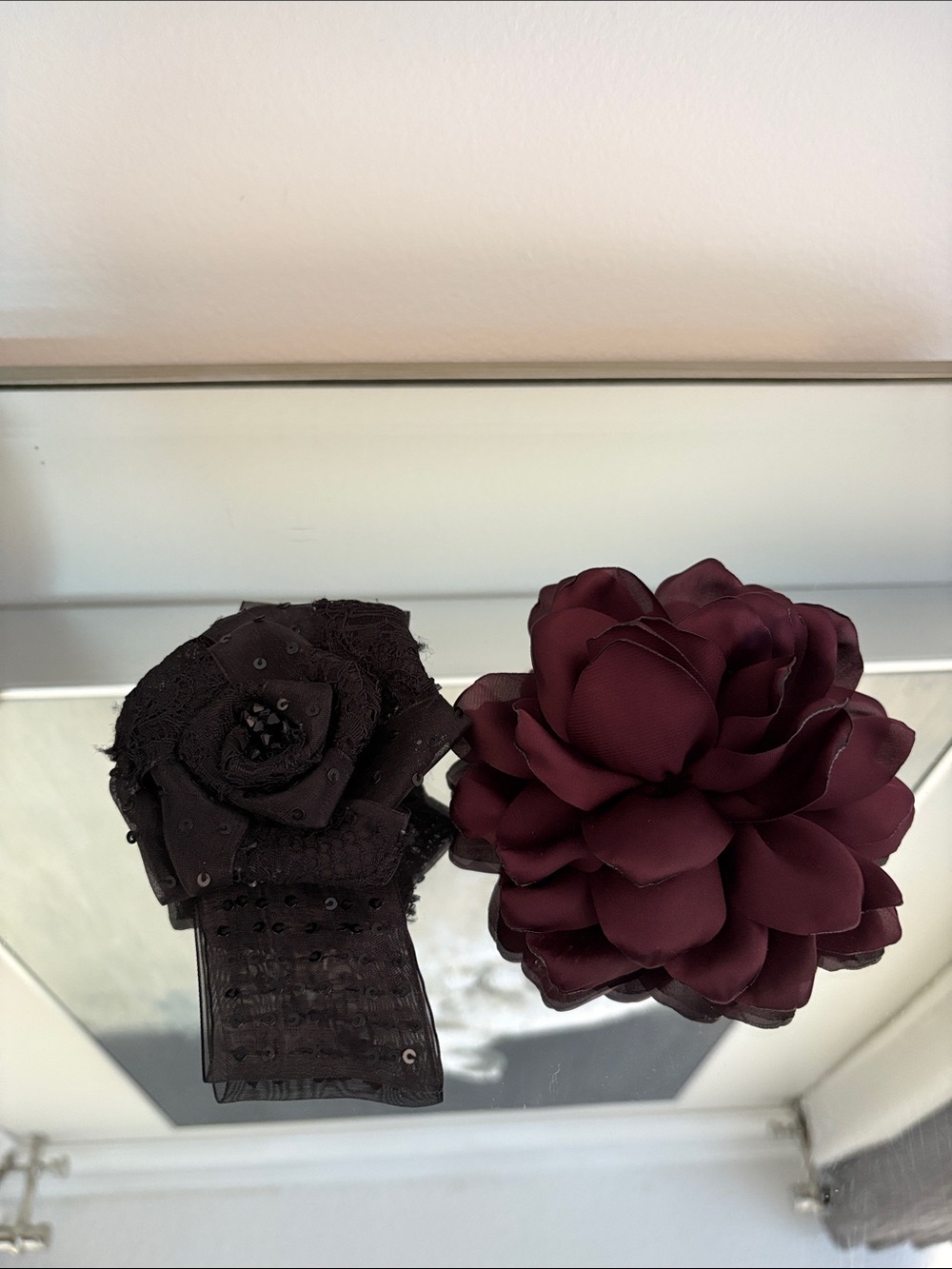 Women’s Floral Pin- Burgundy and Black